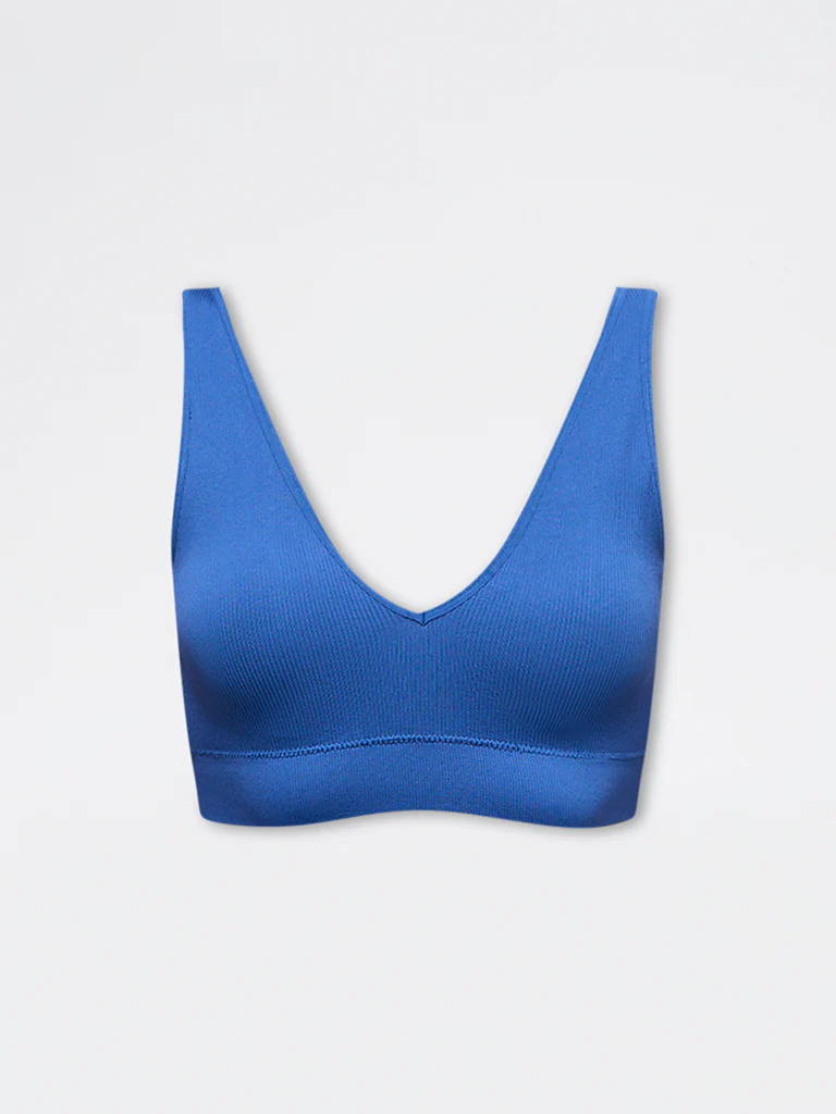 Superstar Navy Ribbed Padded Bra - Image 5