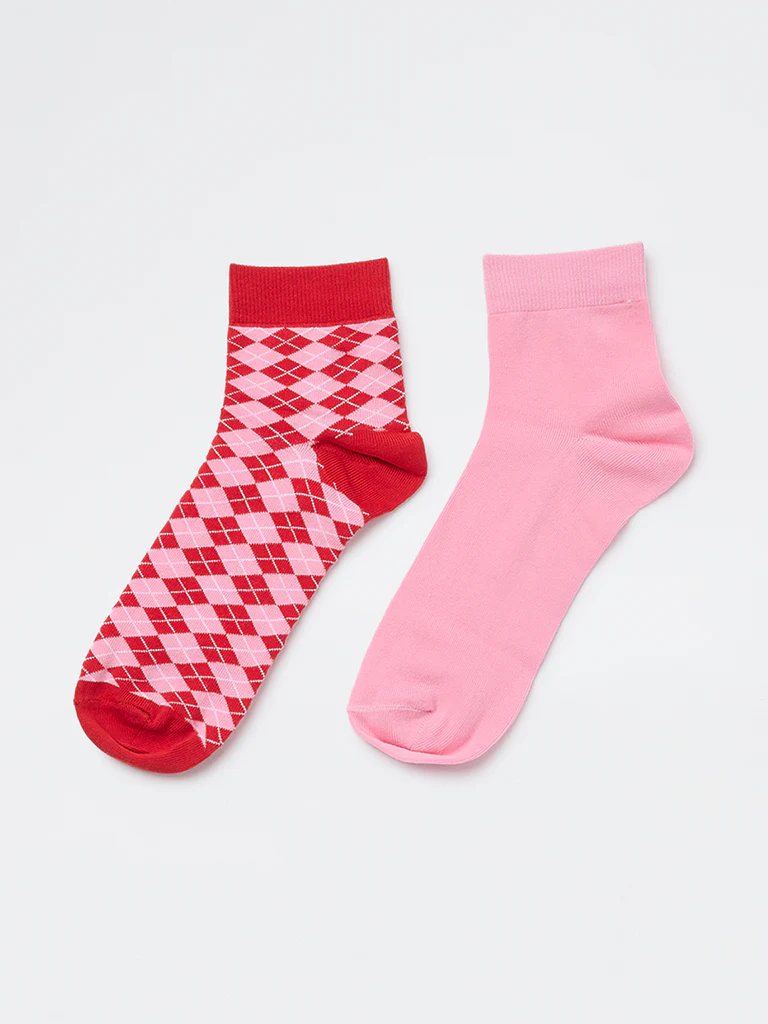 Superstar Pink Cotton-Blend Socks - Pack of 2