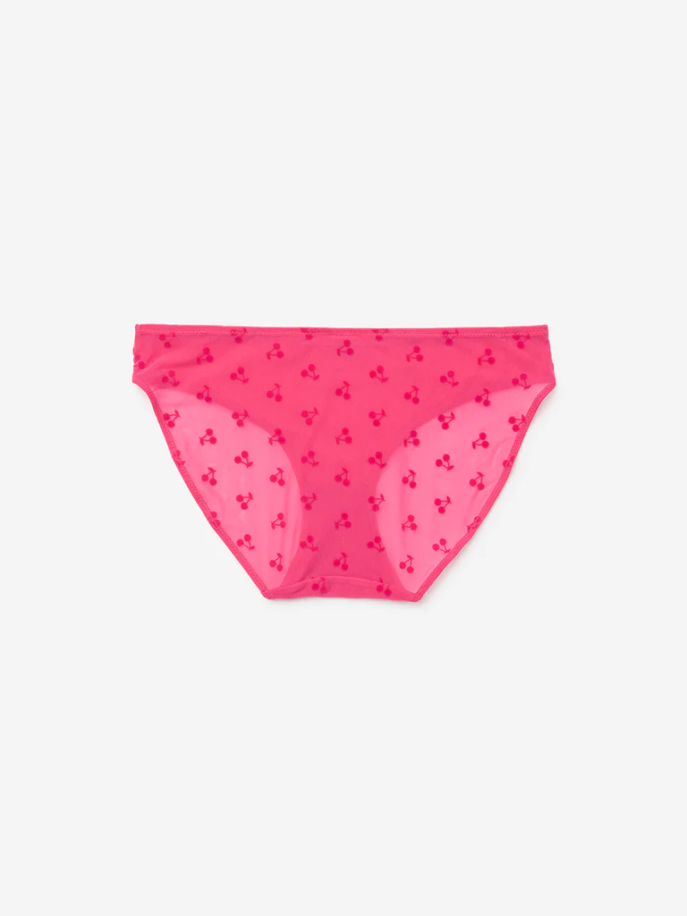 Superstar Pink Printed Brazilian Mesh Briefs