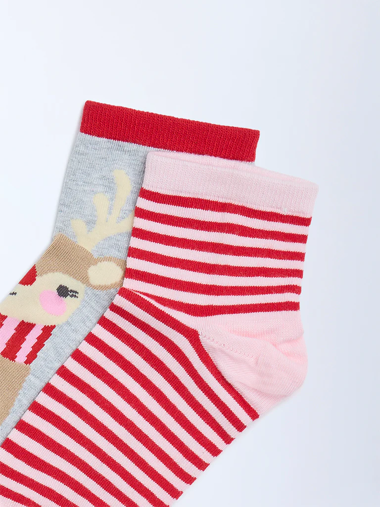 Superstar Pink Printed Cotton-Blend Socks - Pack of 2 - Image 3