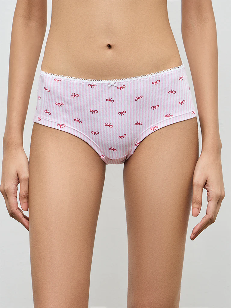 Superstar Pink Printed Low-Rise Cotton-Blend Briefs - Pack of 2 - Image 2