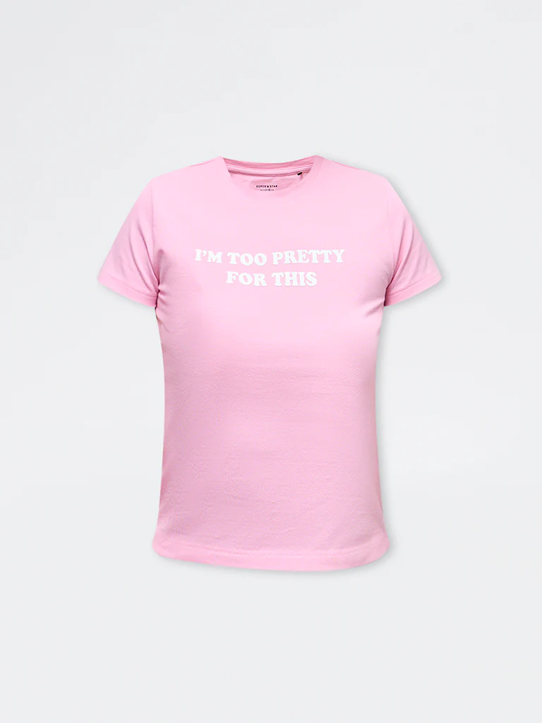 Superstar Pink Text Printed Cotton-Blend T-Shirt - Image 5