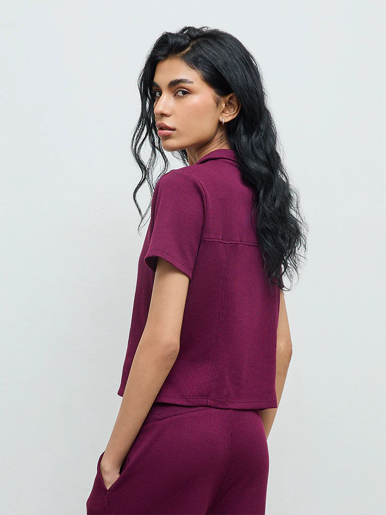 Superstar Plum Textured Shirt - Image 4