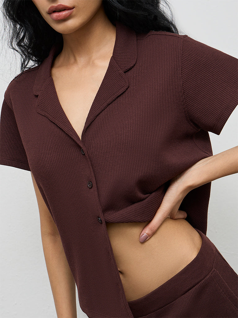 Superstar Purple Textured Cotton Shirt - Image 3