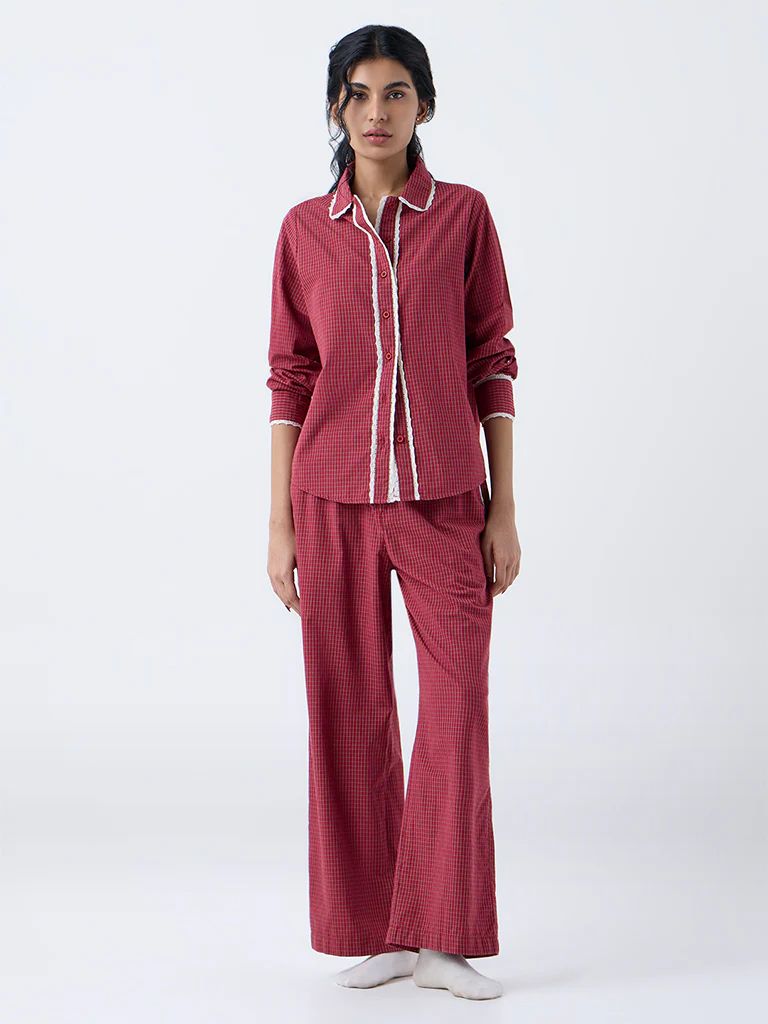 Superstar Red Checkered Cotton Shirt