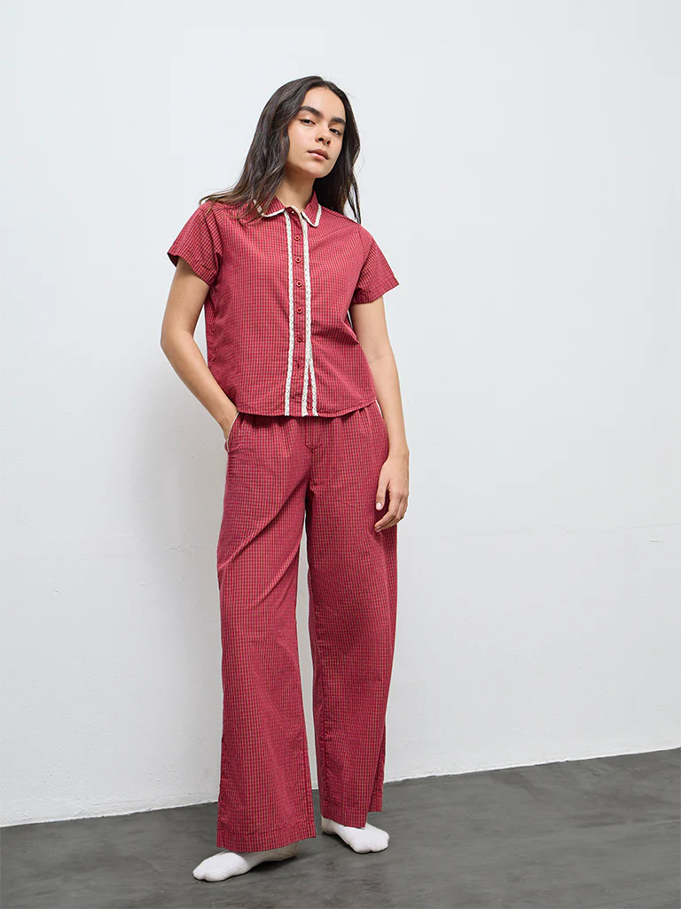 Superstar Red Checkered Cotton Shirt