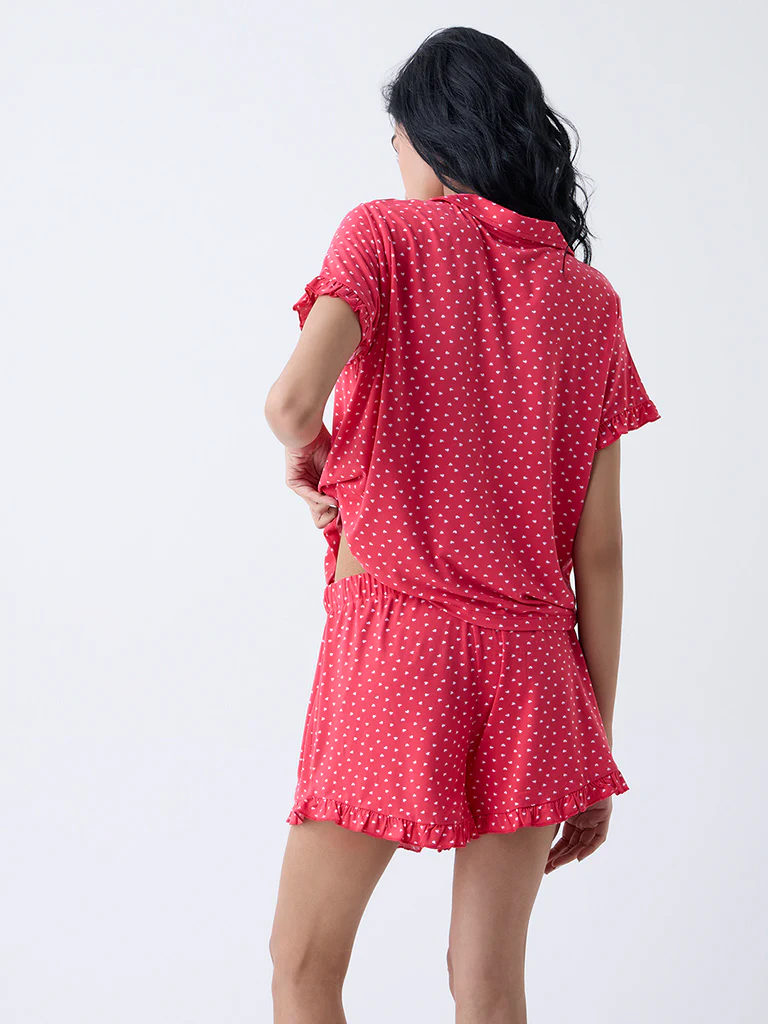 Superstar Red Heart Printed High-Rise Shorts - Image 4