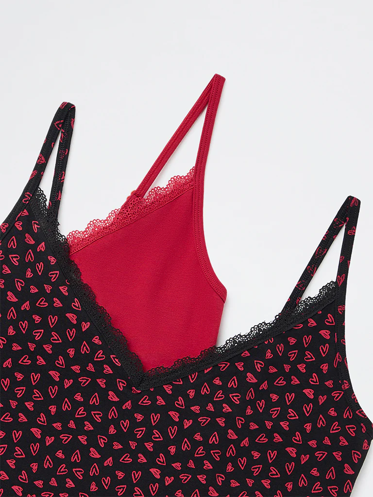 Superstar Red Printed Cotton-Blend Camisole - Pack of 2 - Image 7