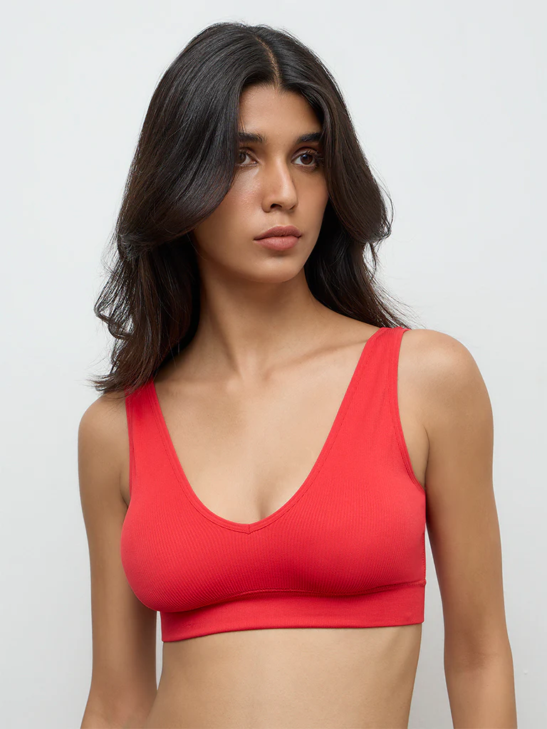 Superstar Red Seam-Free Padded Bra - Image 2