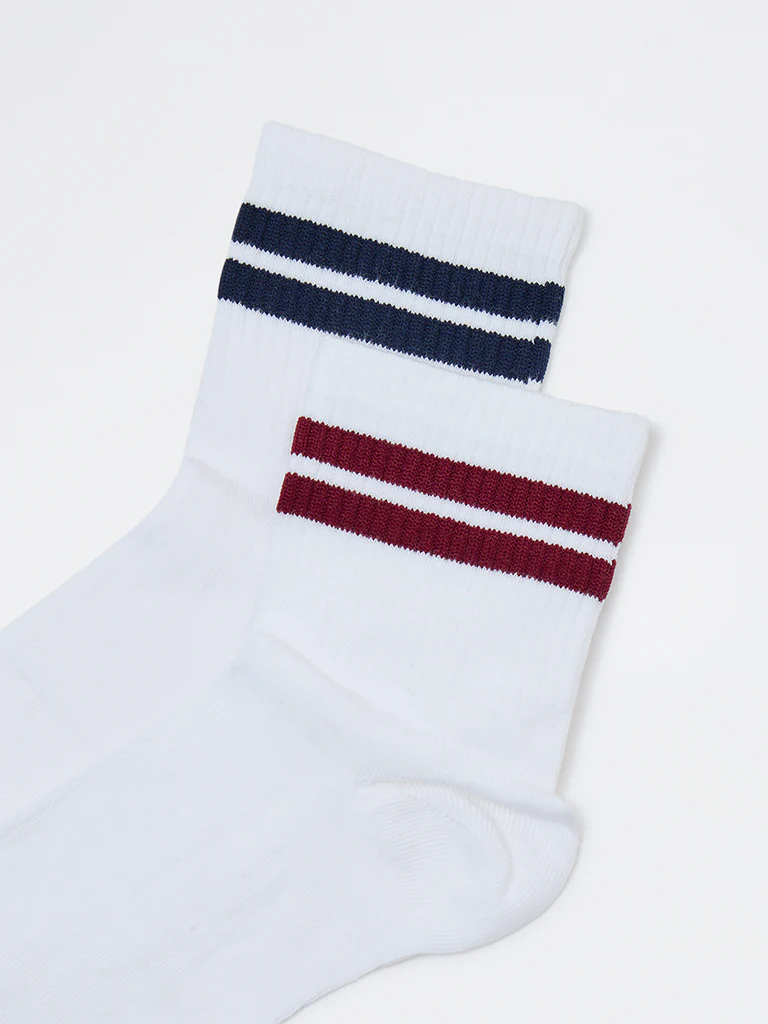 Superstar White Cotton-Blend Ankle-Length Socks - Pack of 2 - Image 3