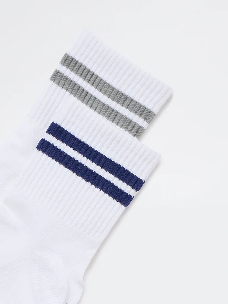 Superstar White Cotton-Blend Sports Socks - Pack of 2 - Image 3