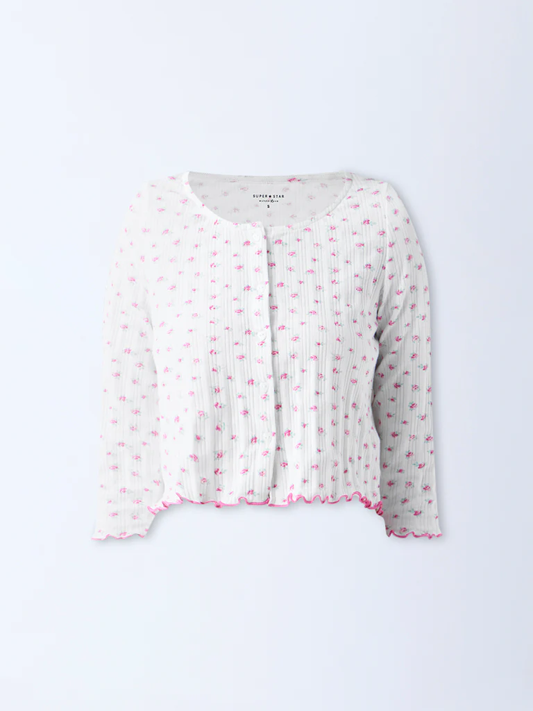 Superstar White Floral Printed Top - Image 5