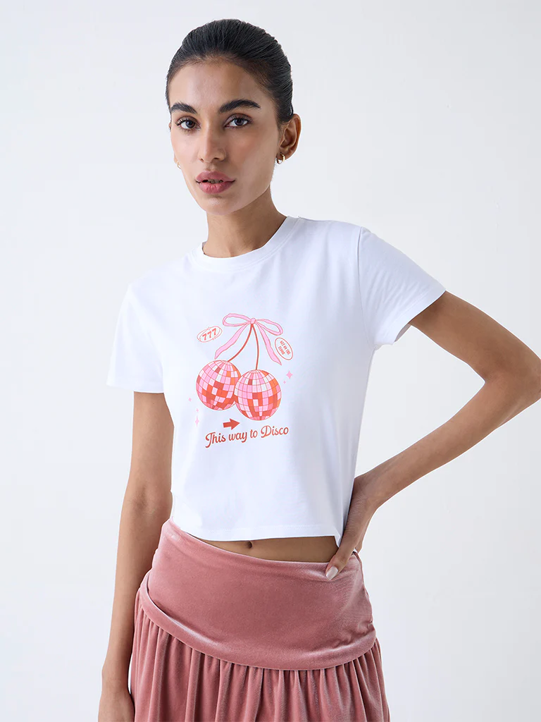 Superstar White Graphic Printed Cotton-Blend T-Shirt - Image 2