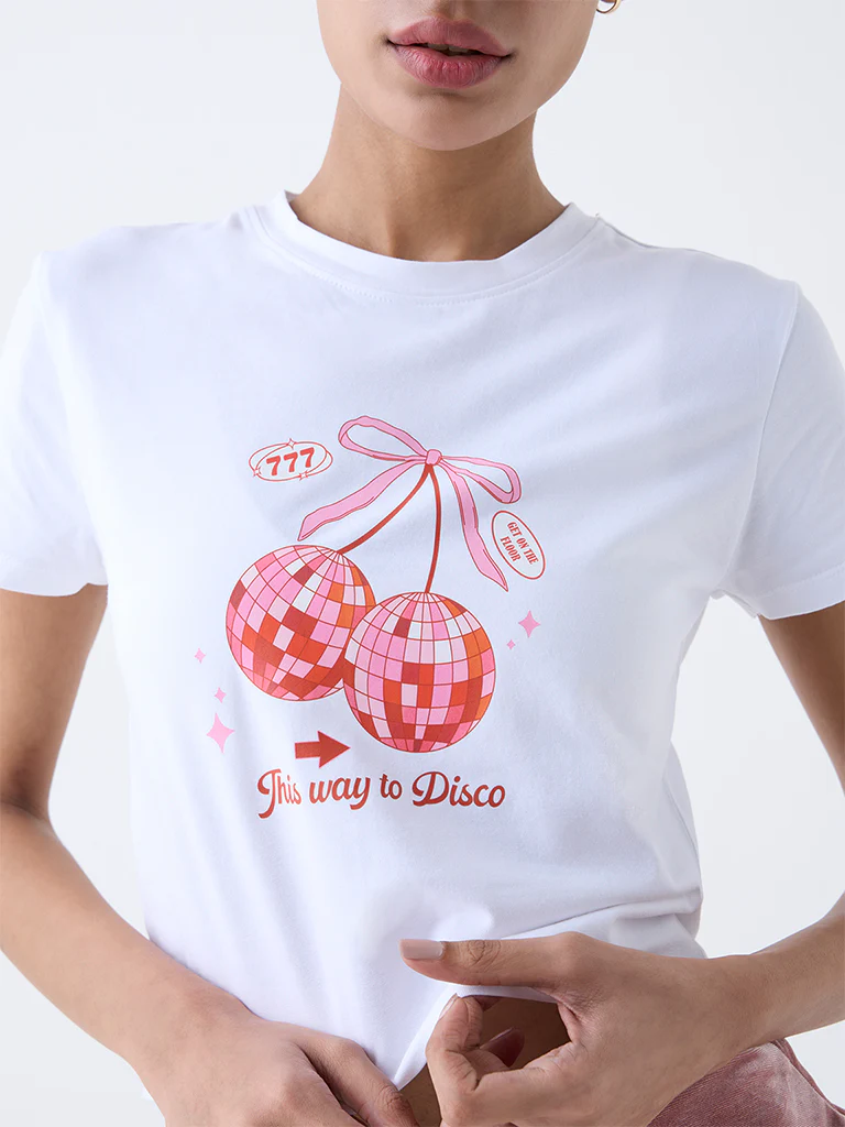 Superstar White Graphic Printed Cotton-Blend T-Shirt - Image 3