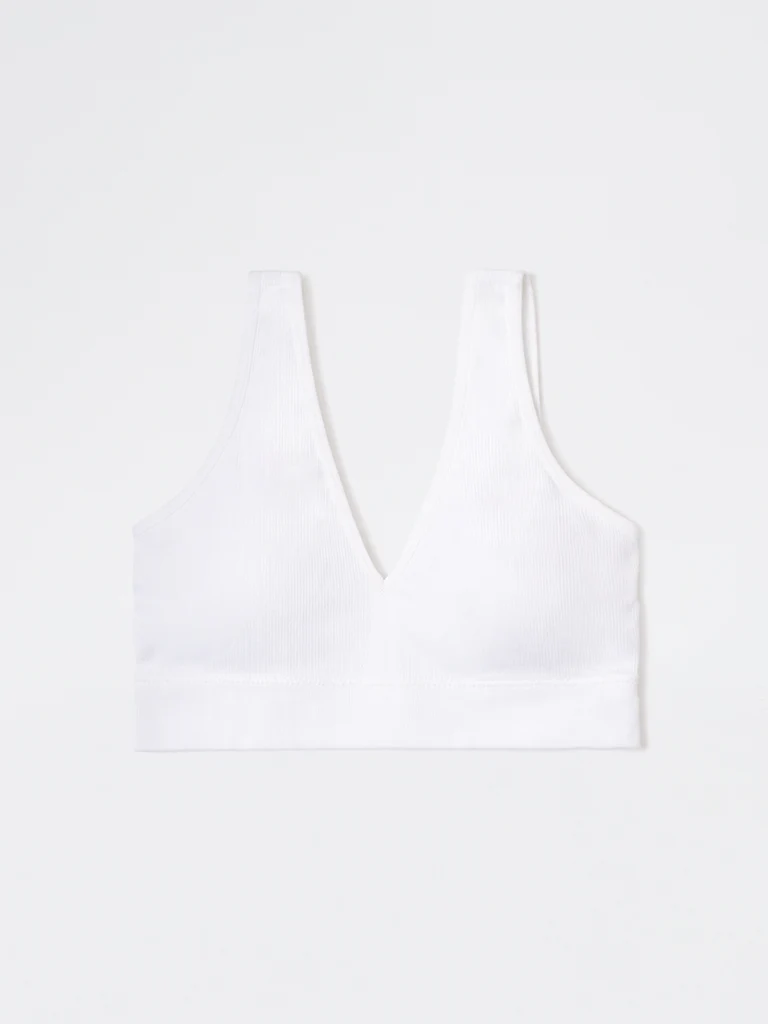 Superstar White Ribbed Padded Bra
