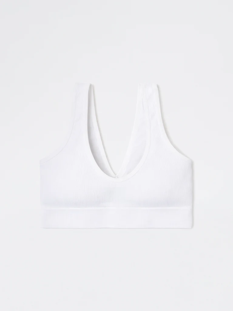 Superstar White Ribbed Padded Bra - Image 2