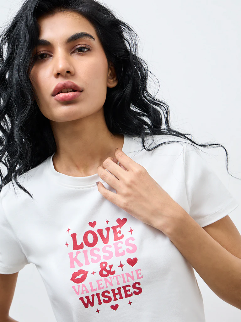 Superstar White Text Printed Cotton-Blend T-Shirt - Image 3