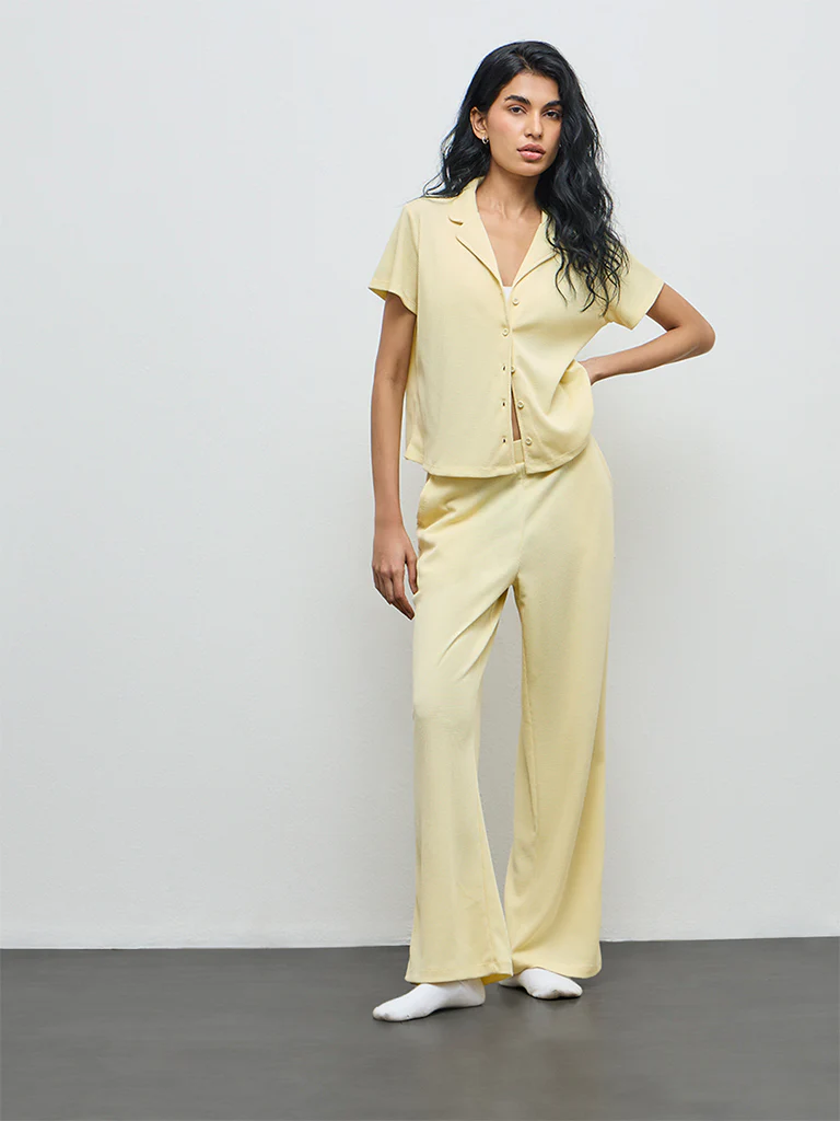 Superstar Yellow Waffle-Textured Shirt - Image 2