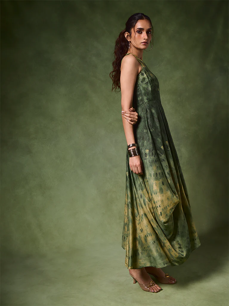 Tie-Dye Maxi Dress – Green - Image 2