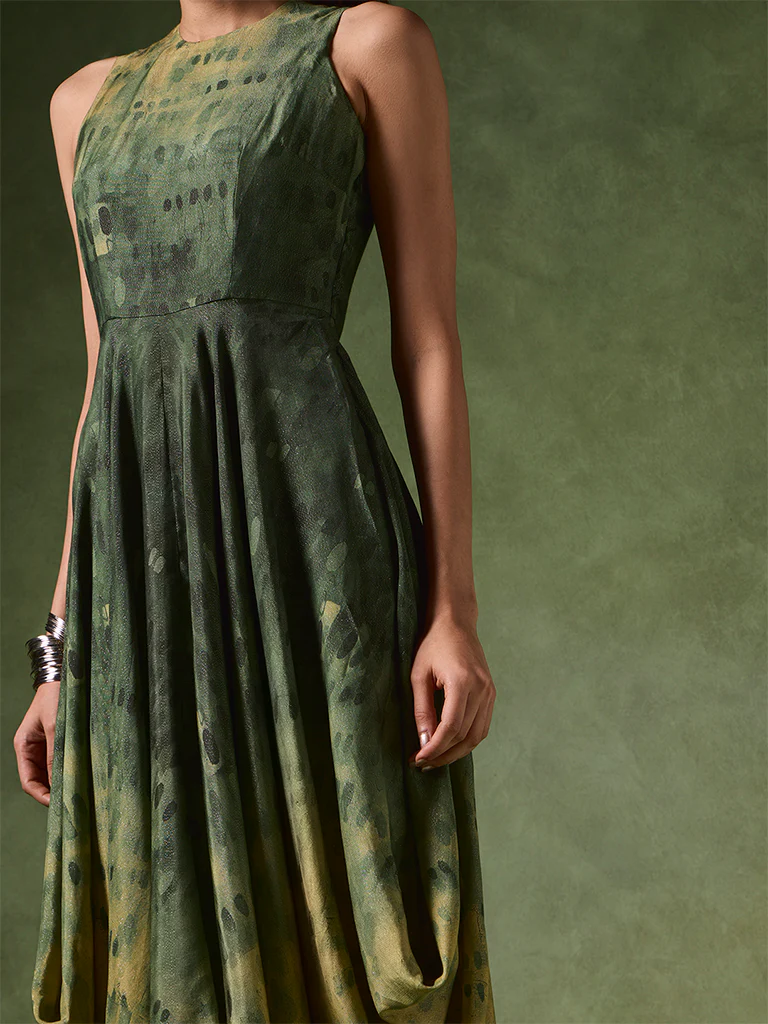 Tie-Dye Maxi Dress – Green - Image 3
