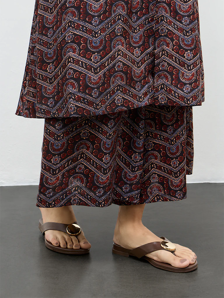 Utsa Black Chevron Printed Palazzos - Image 3