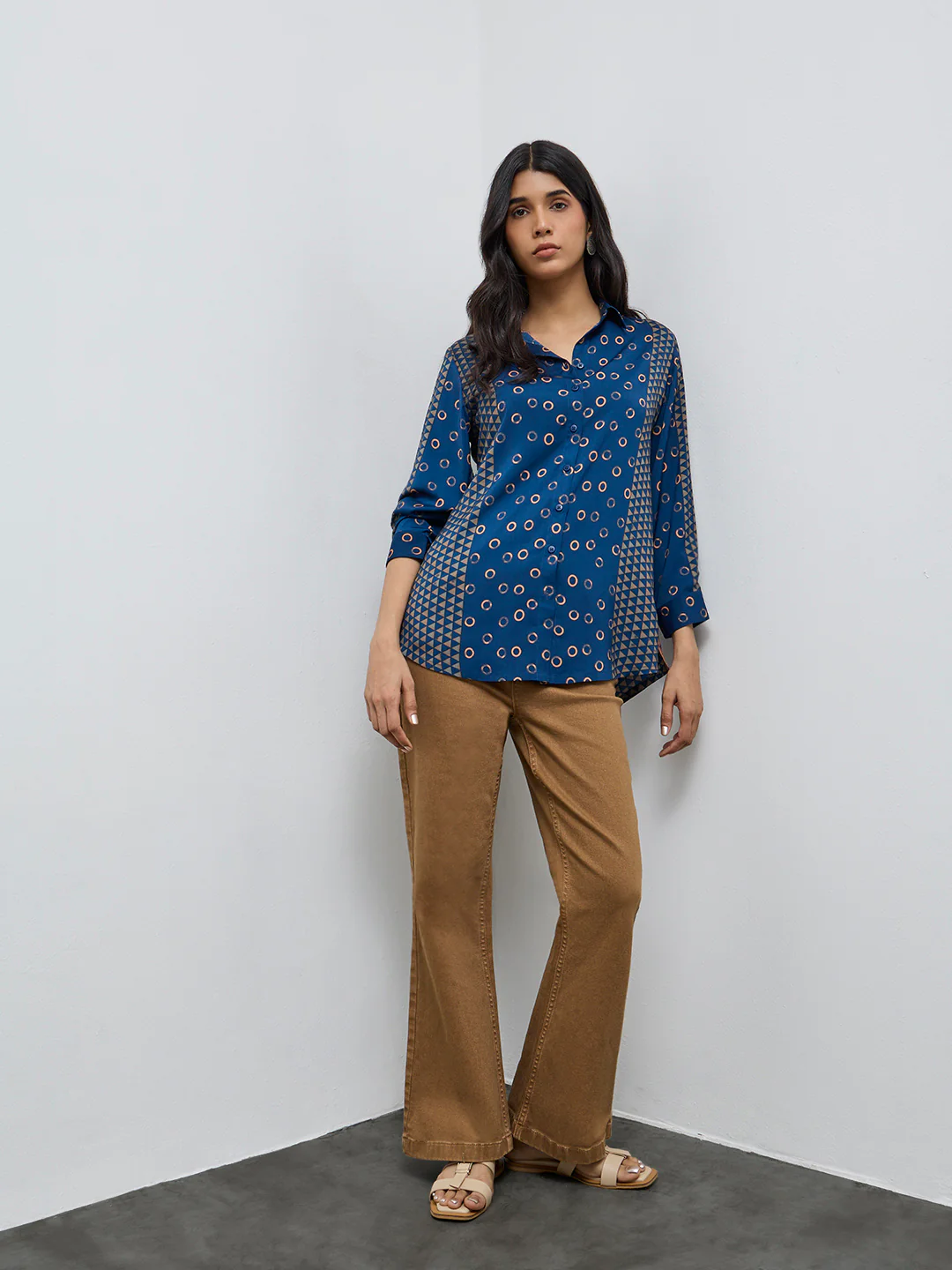 Utsa Black Floral Printed Cotton Tunic - Image 2