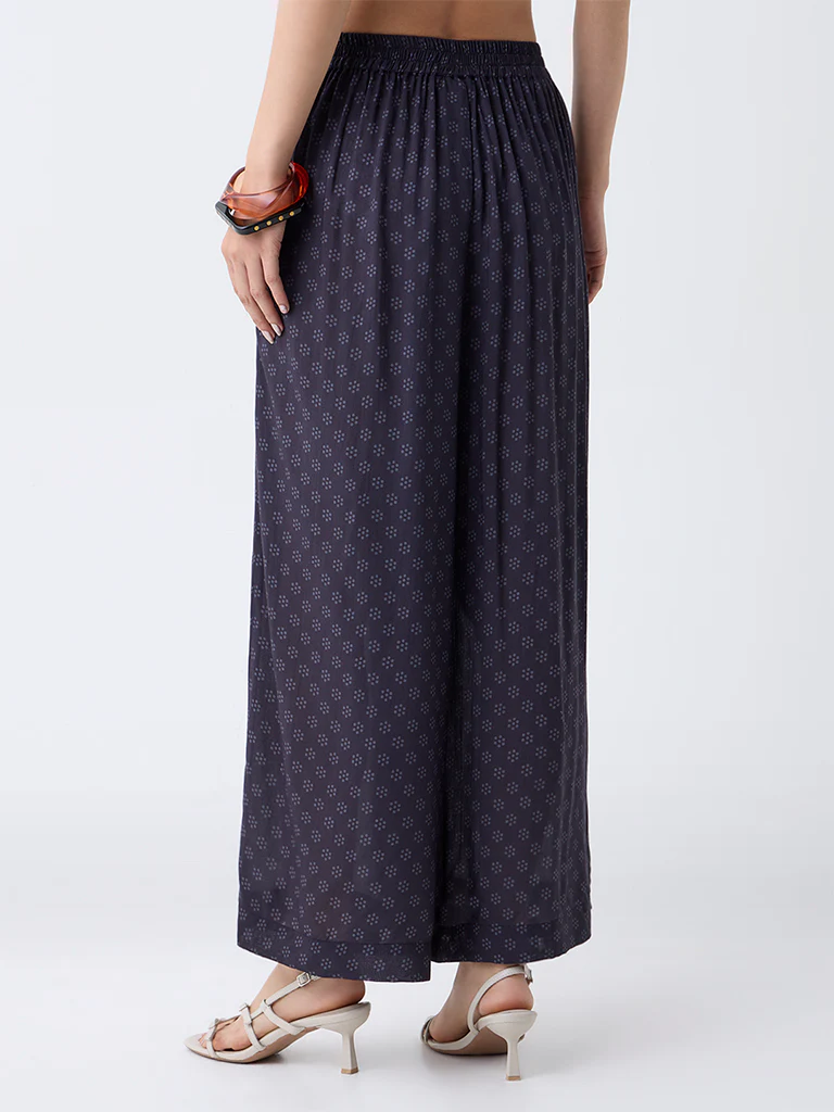 Utsa Black Printed Pants - Image 4
