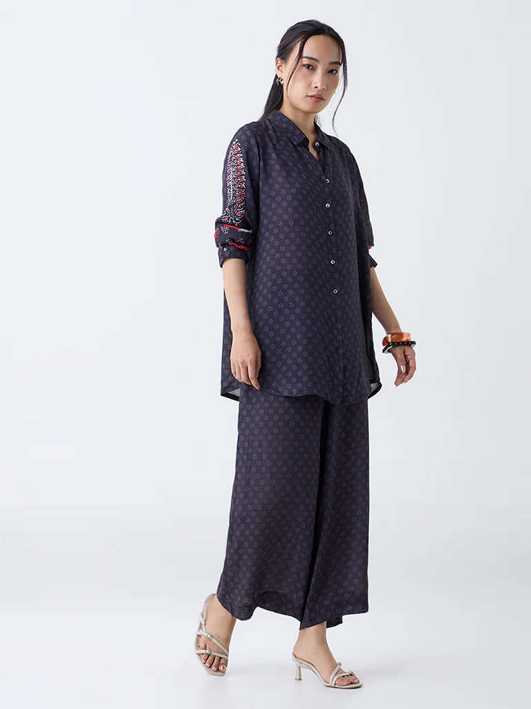 Utsa Black Printed Tunic - Image 2
