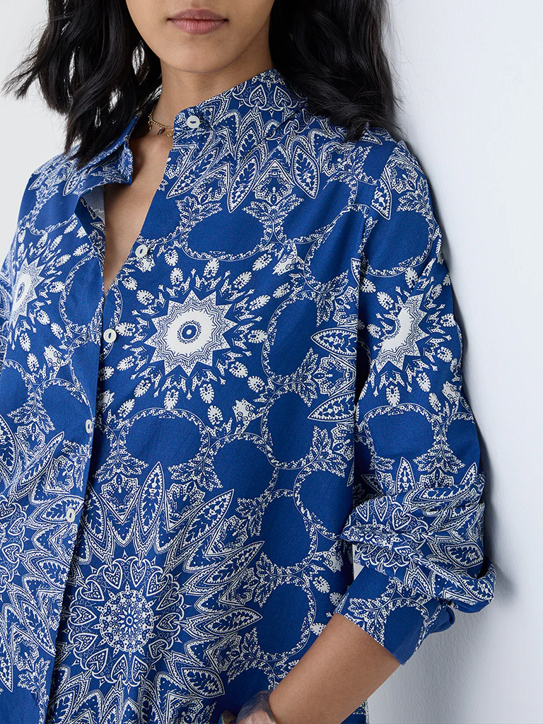Utsa Blue Mandala-Inspired Tunic - Image 3