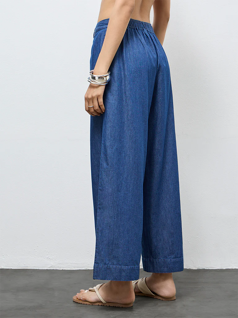 Utsa Dark Blue Denim Pants - Image 4