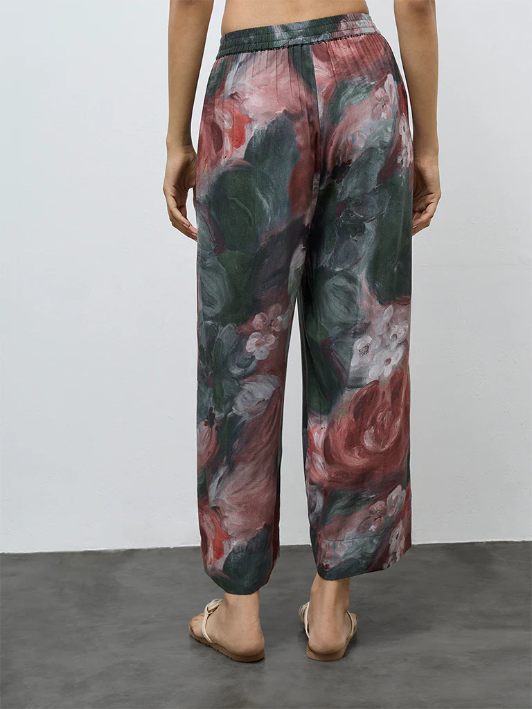 Utsa Green Floral Pattern Pants - Image 4