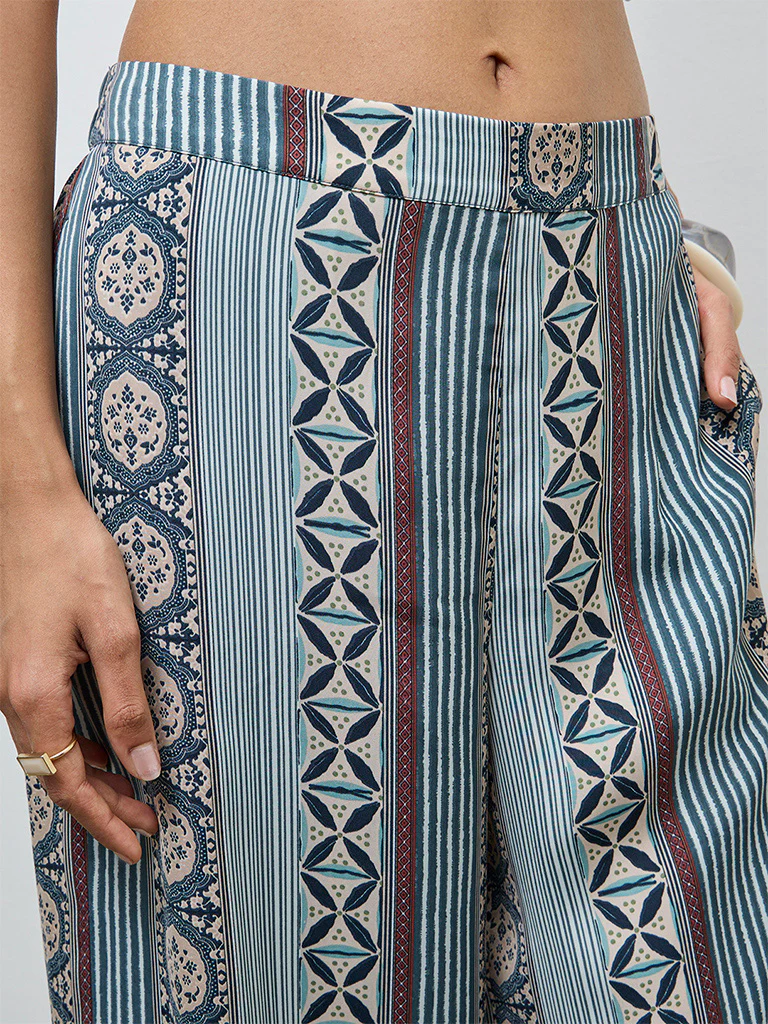 Utsa Green Printed Palazzos - Image 3