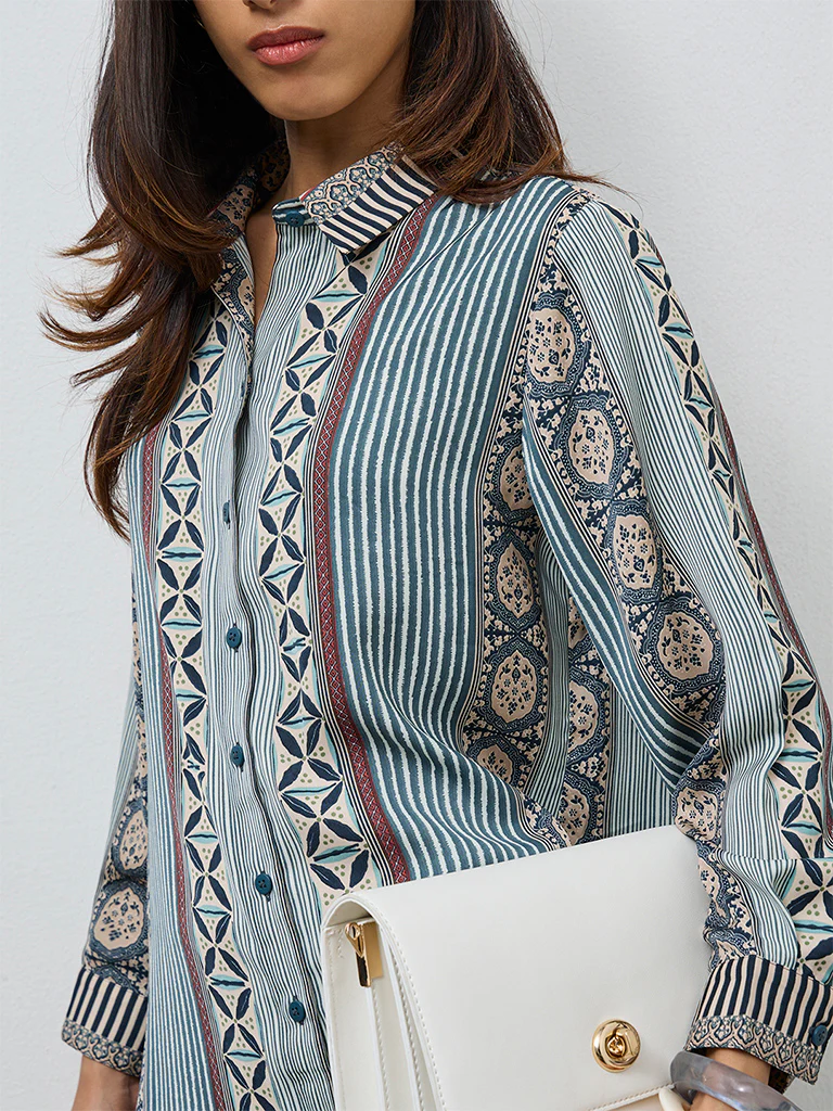 Utsa Green Printed Tunic - Image 3