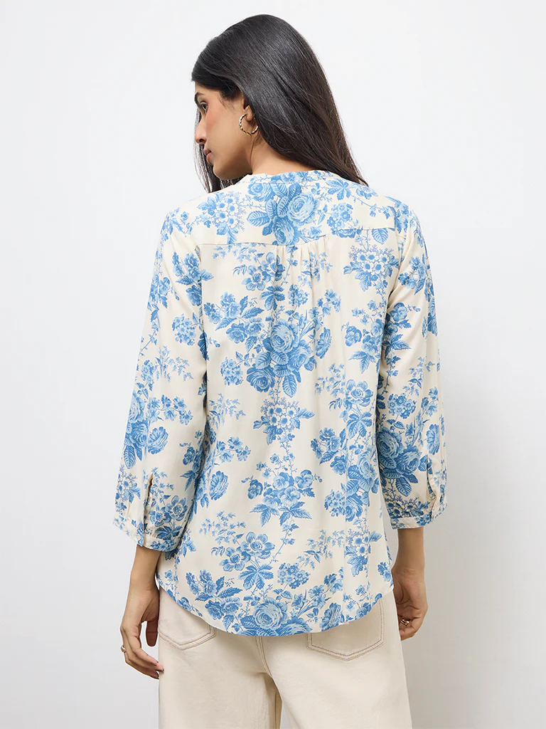 Utsa Indigo Floral Tunic - Image 4