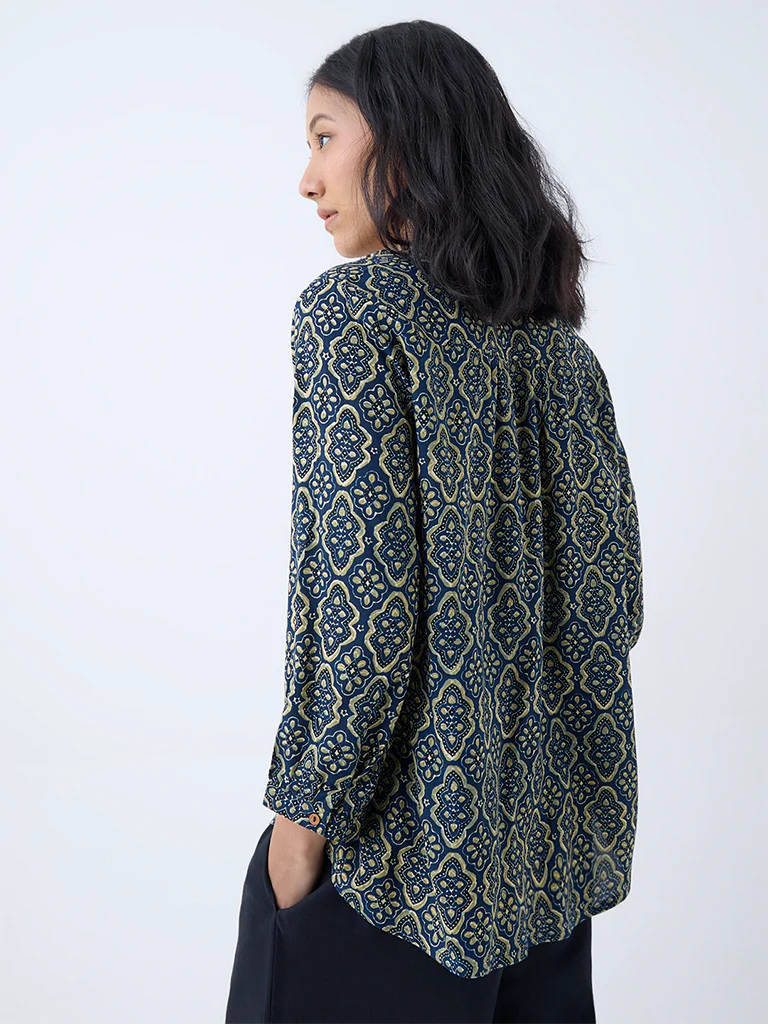 Utsa Indigo Printed Tunic - Image 4