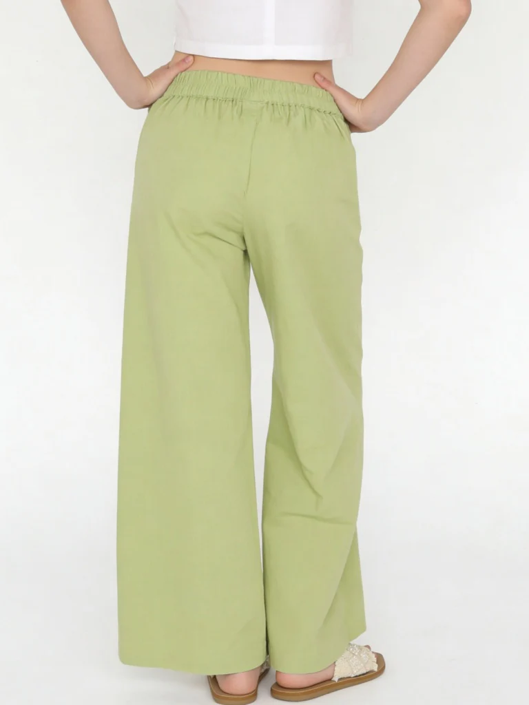 Utsa Kids Girls Green Cotton Ethnic Pants - (8-14 yrs) - Image 2