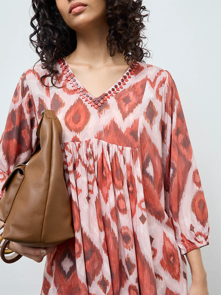 Utsa Light Pink Printed Tunic - Image 3