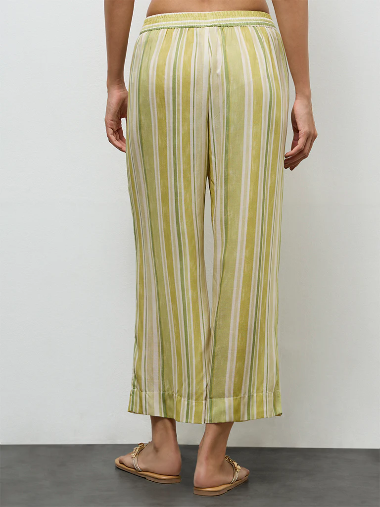Utsa Lime Striped Pants - Image 4
