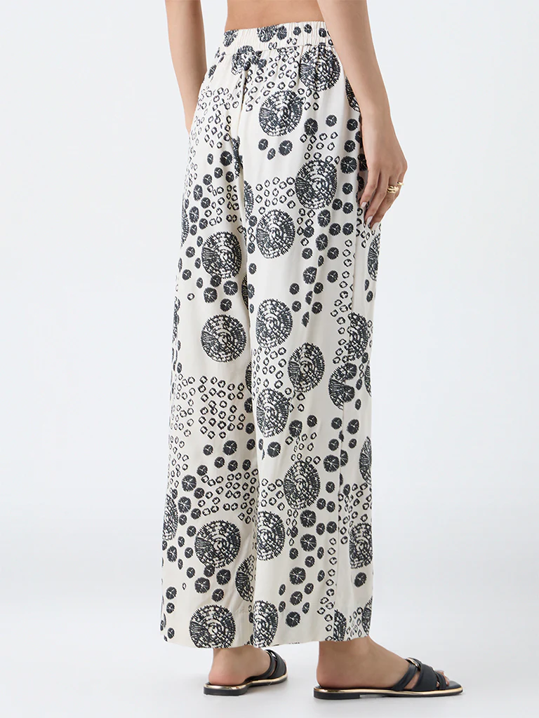 Utsa Off-White Shibori Printed Pants - Image 4