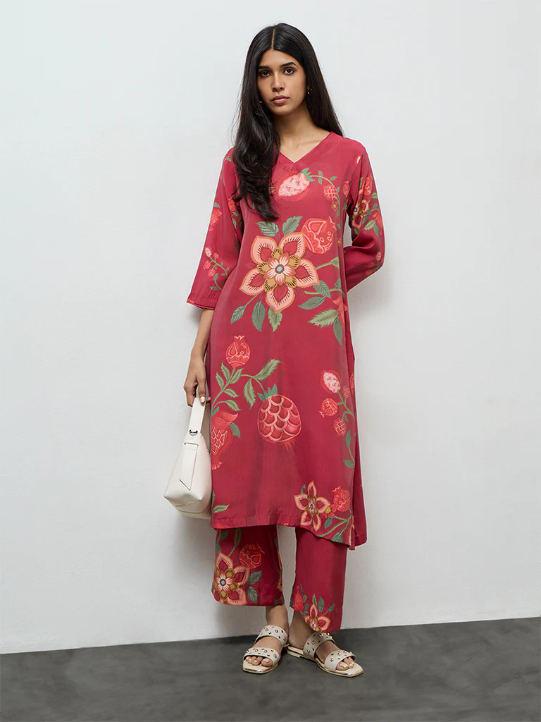 Utsa Pink Anar Printed Pants - Image 2