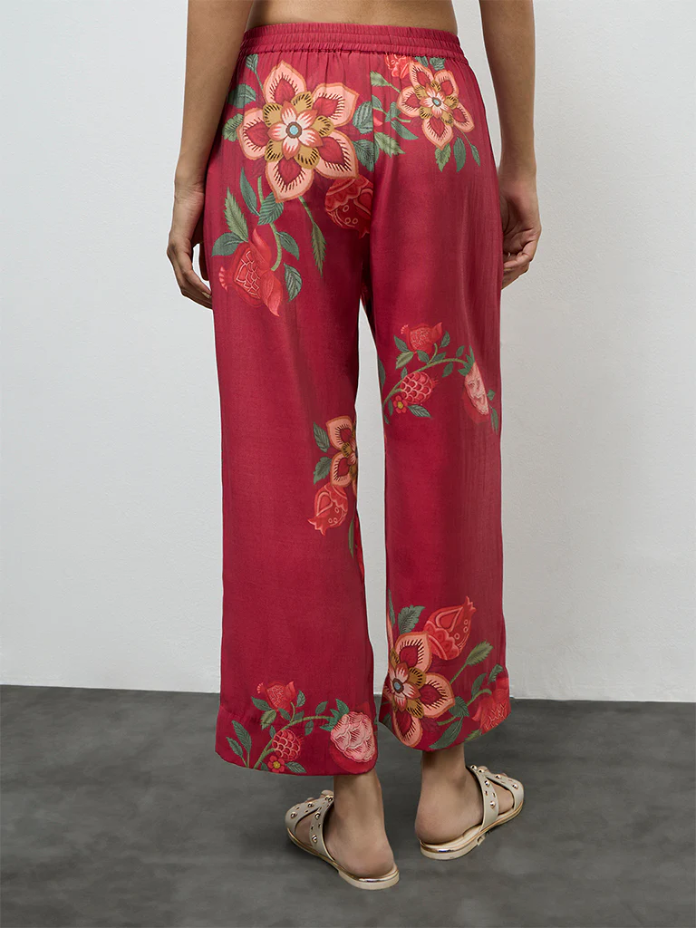 Utsa Pink Anar Printed Pants - Image 4
