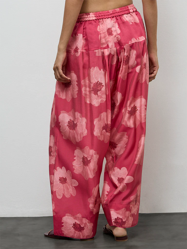 Utsa Pink Floral Design Salwar - Image 4