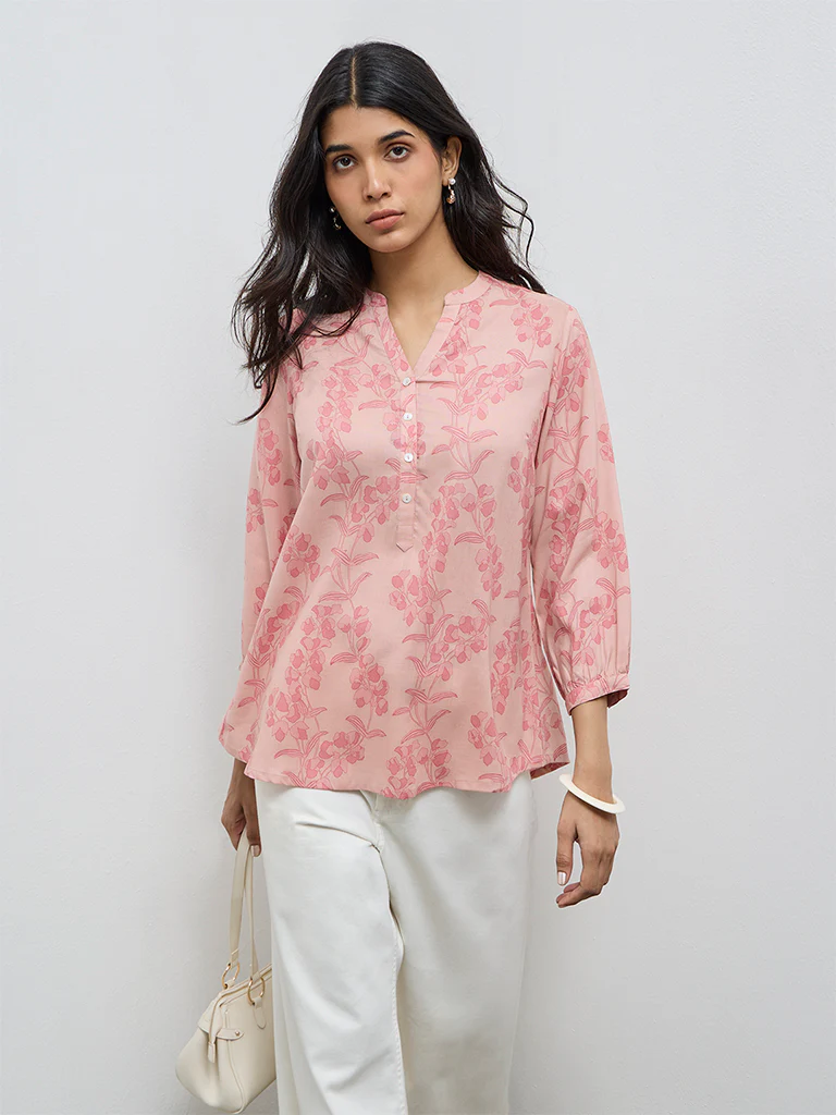 Utsa Pink Floral Printed Tunic