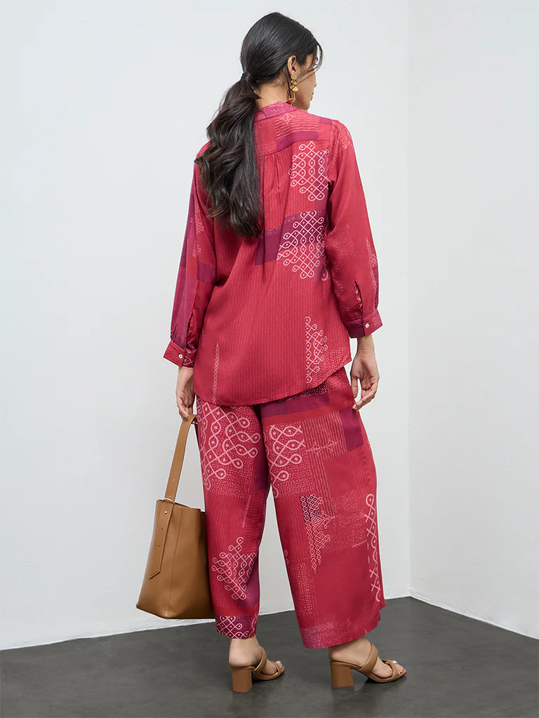 Utsa Red Printed Tunic - Image 4