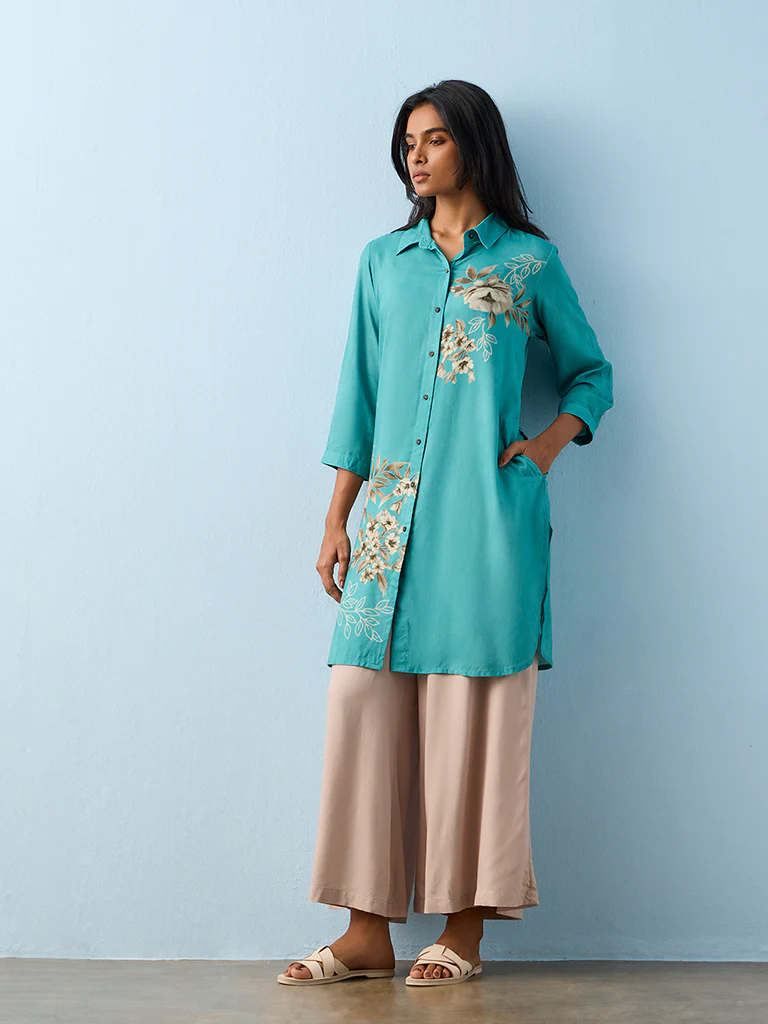 Utsa Taupe Solid Palazzos - Image 2