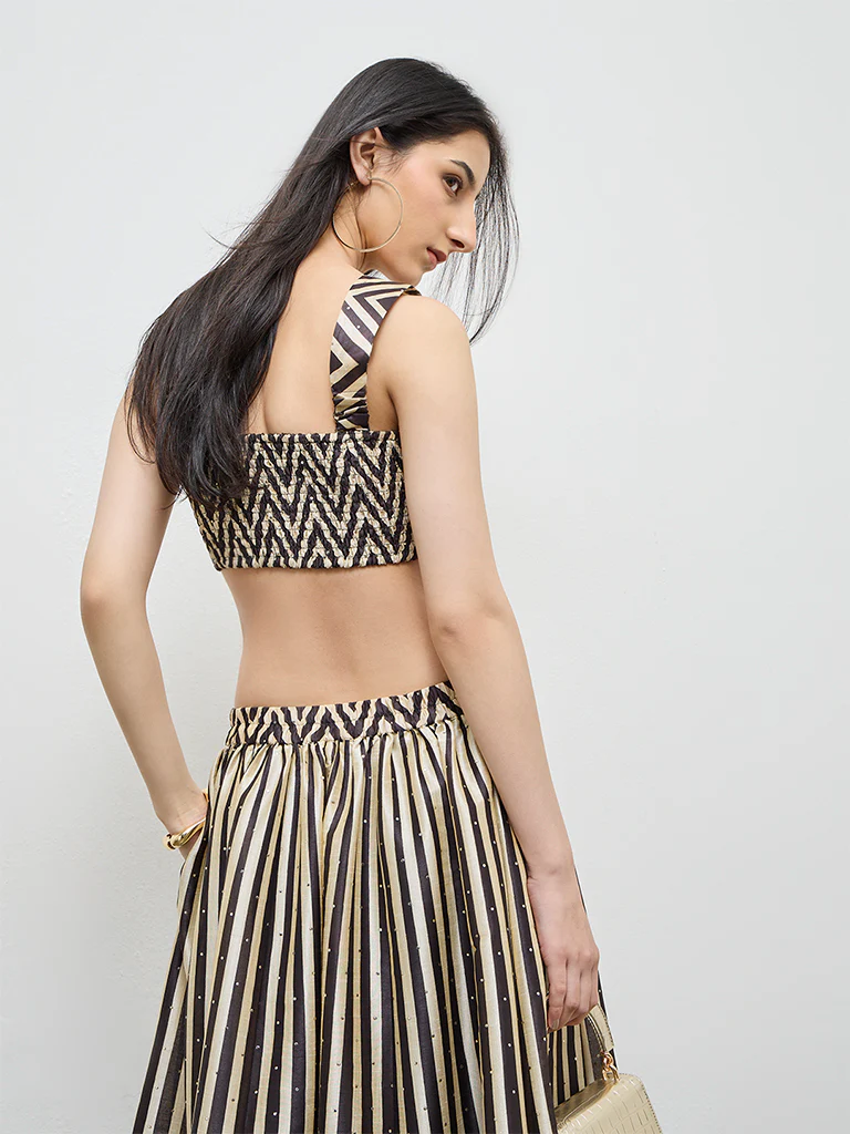 Vark Black Chevron Printed Top - Image 4