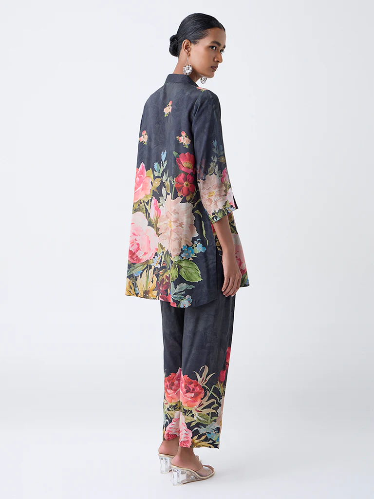 Vark Black Floral Pattern Co-ord Set - Image 4