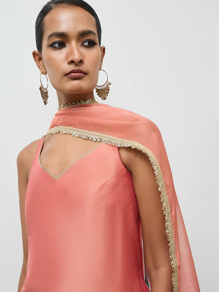 Vark Dusty Orange A-Line Ethnic Set - Image 3