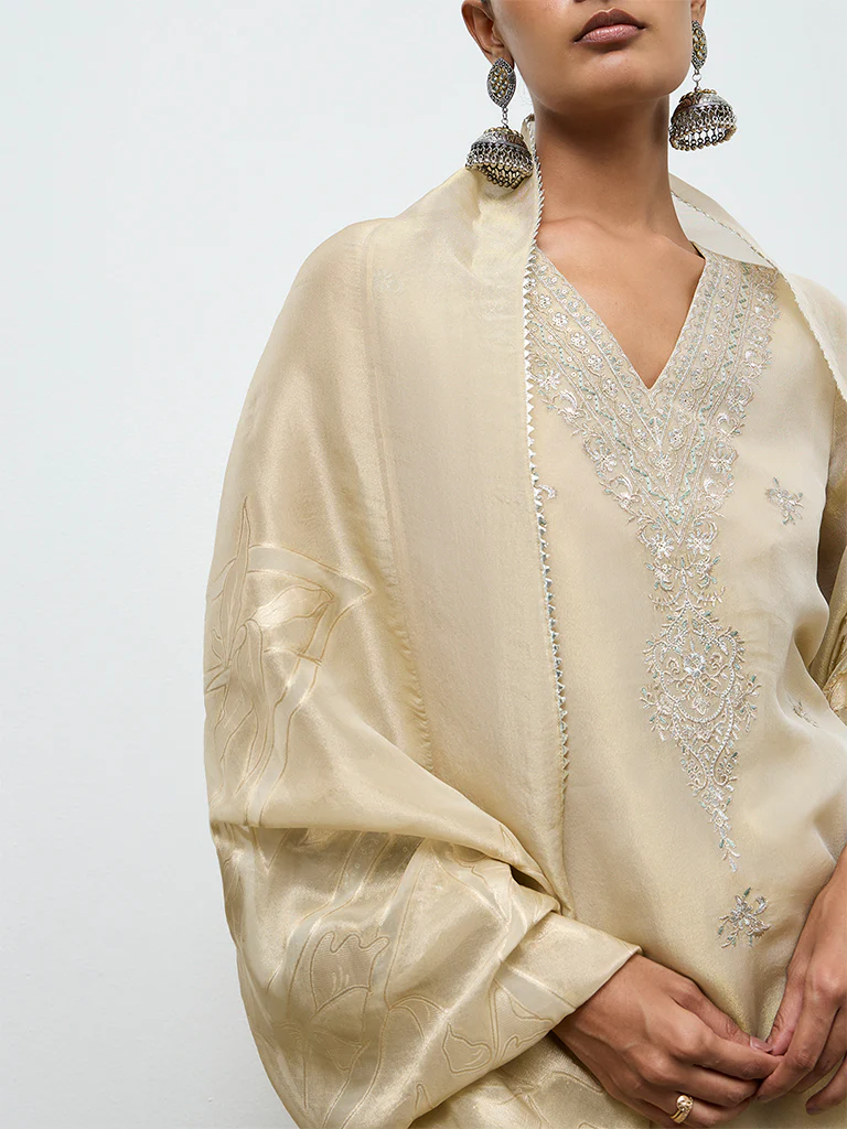Vark Gold Embroidered Ethnic Set - Image 3