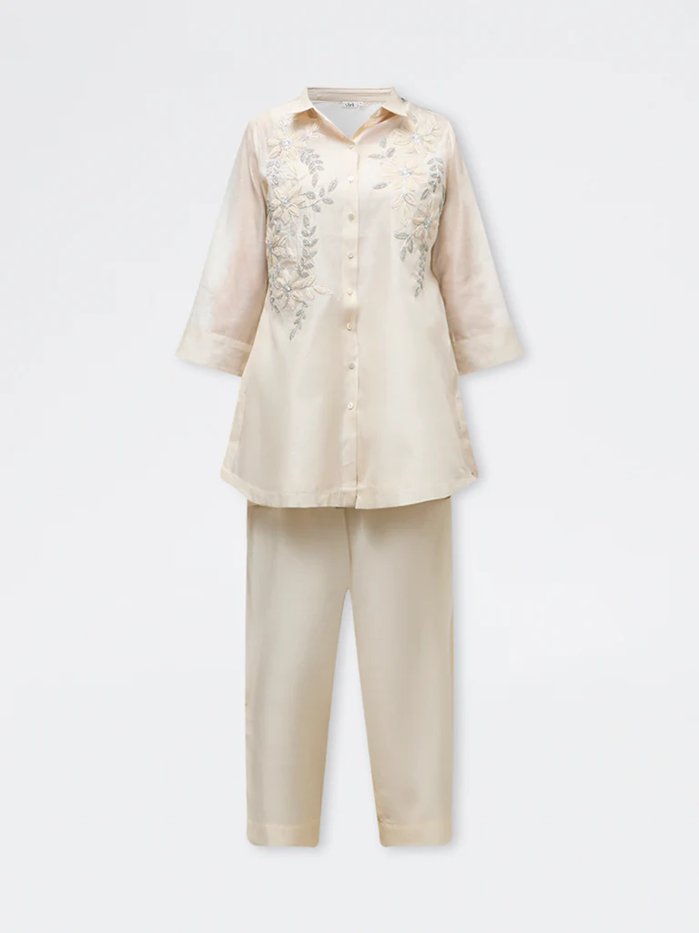 Vark Off-White Embellished Co-ord Set - Image 5
